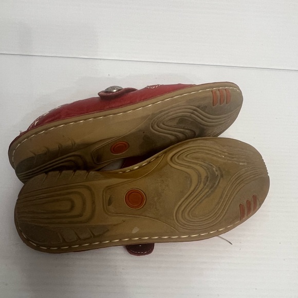 SpringStep Red Leather Mule with Velcro Strap EU 38 US 8 - Picture 3 of 4